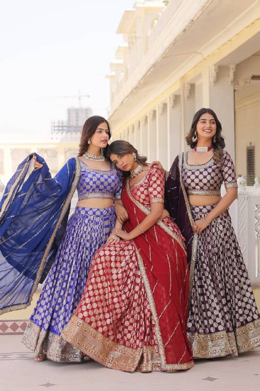 Gorgeous Viscous Jacquard Wedding Wear Lehenga Choli - Ethnicwish