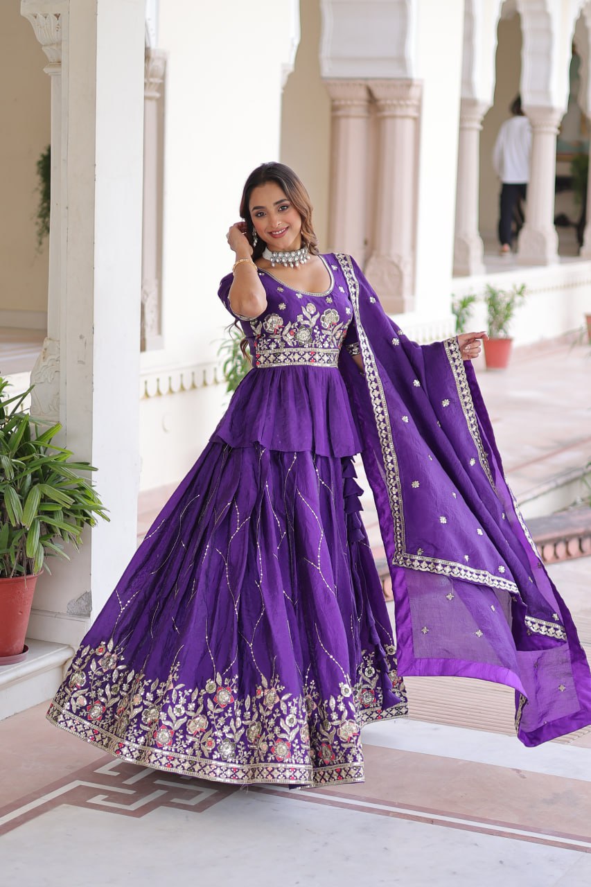 Gold Crush Royal Zari–Sequins Embroidered Lehenga Choli – Luxe Couture Edition