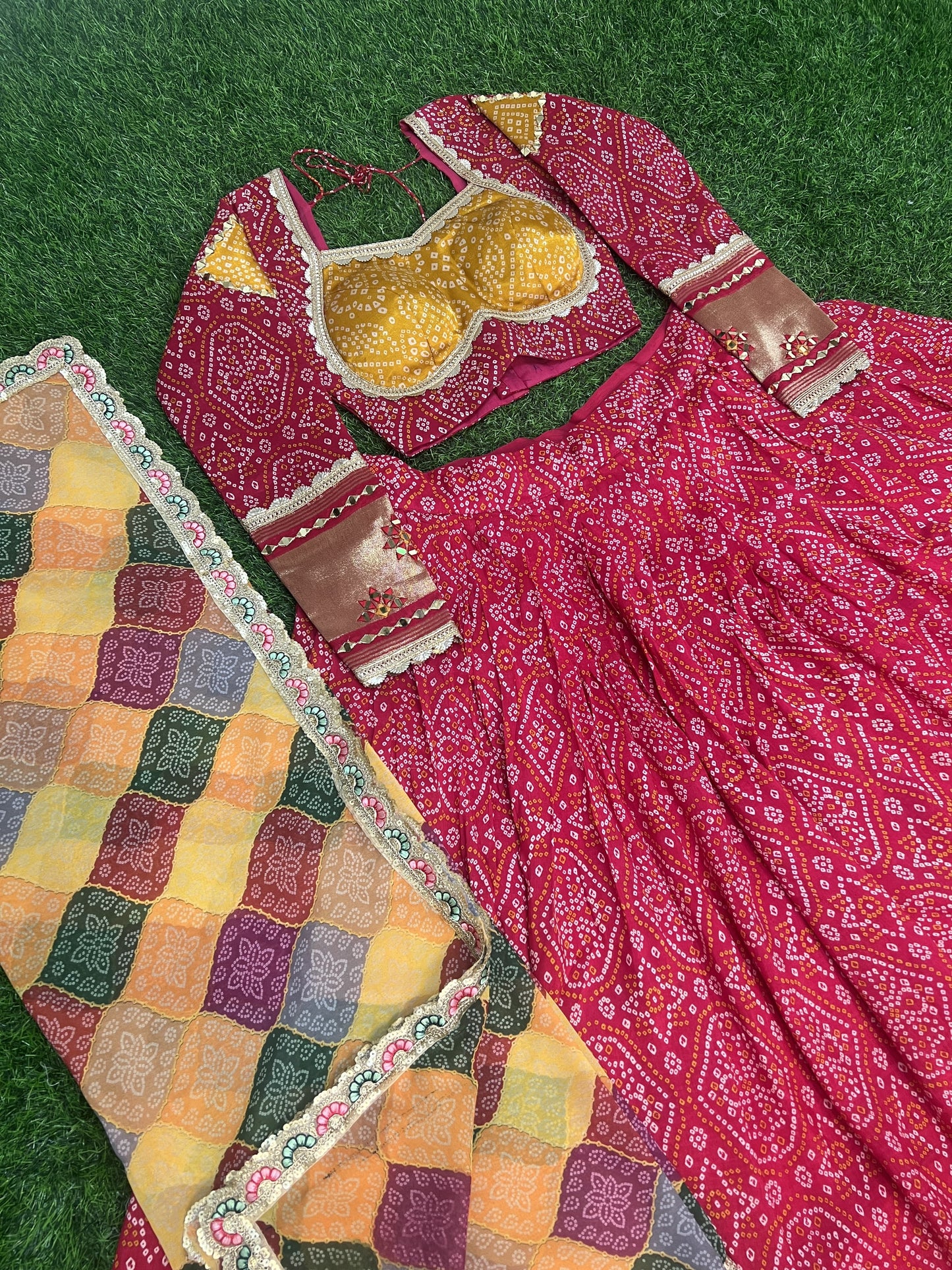 Amazing Rani Pink Gaji Silk Printed Zari Thread Sequins Worked Lehenga Choli - Ethnicwish