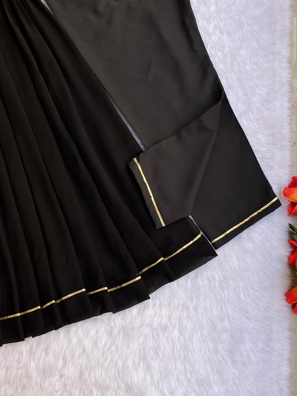 Exquisite Faux Georgette Festive Wear Handworked Suit - Ethnicwish
