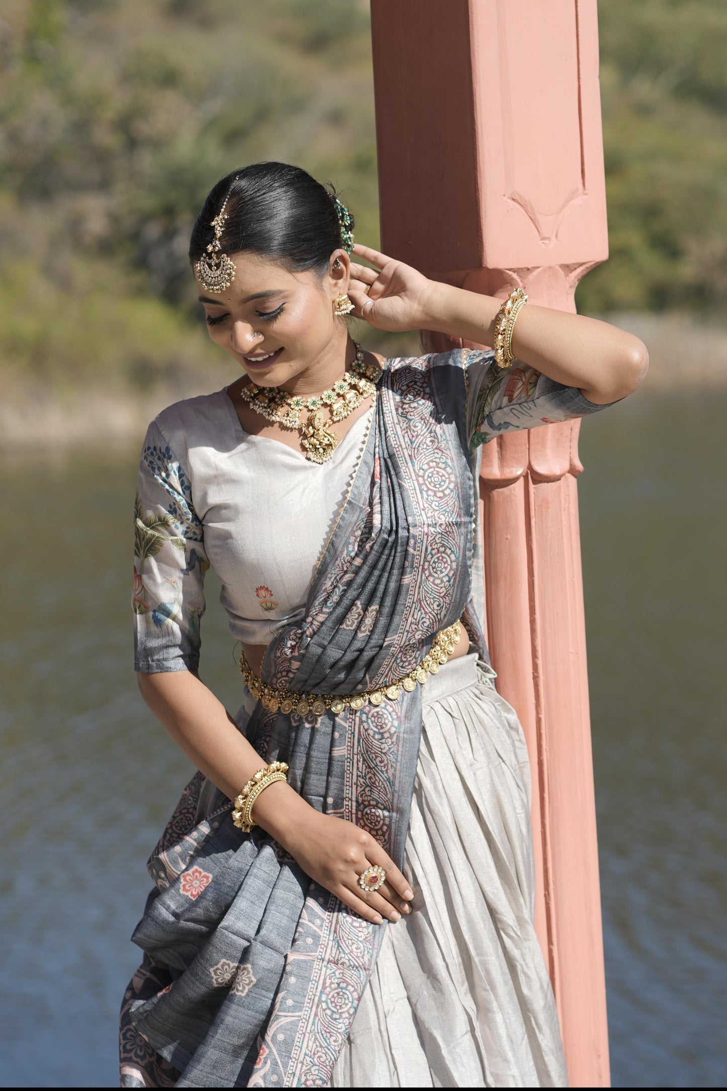Graceful Pure Manipuri Silk Printed Designer Lehenga Choli Set - Ethnicwish