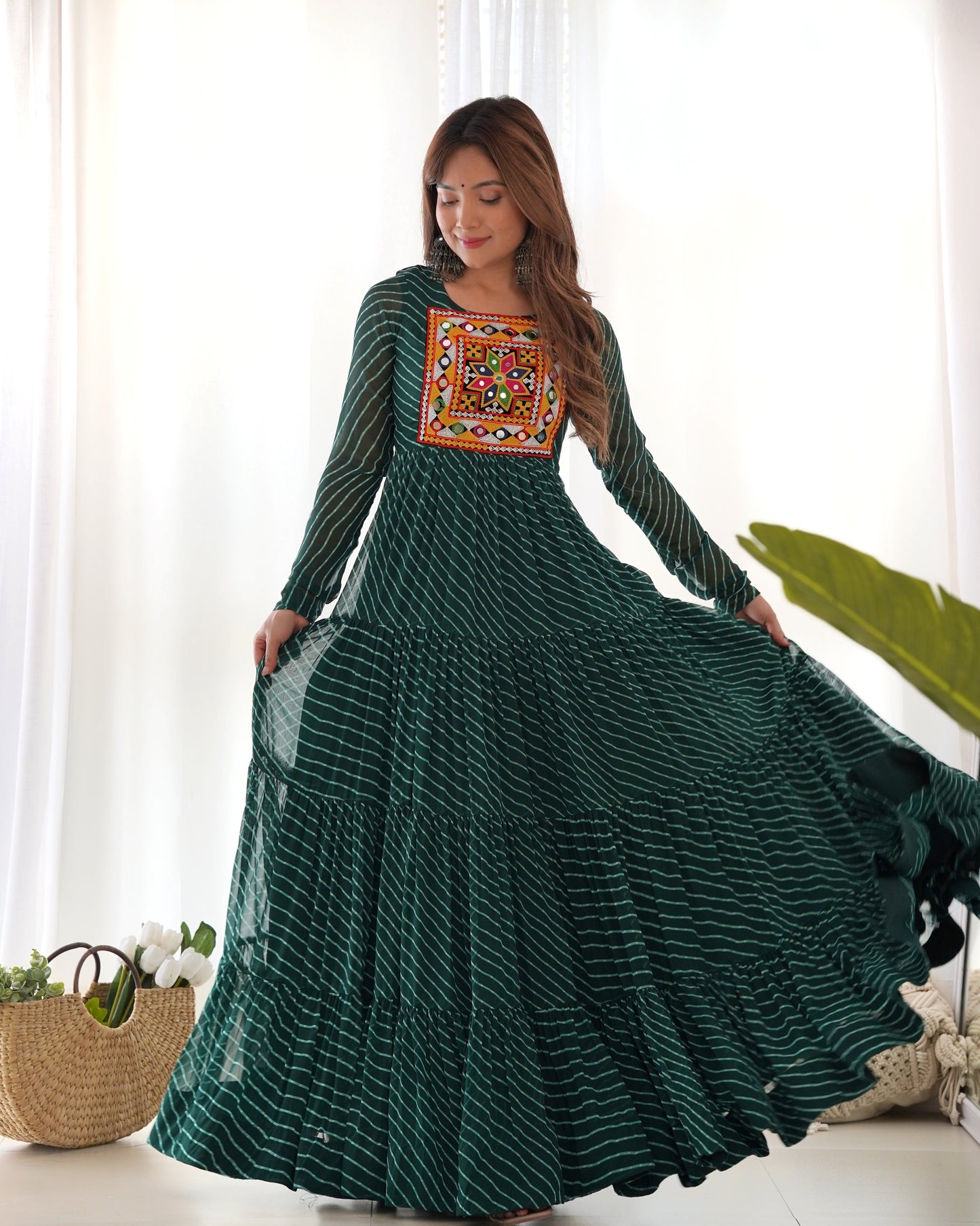 Arresting Navratri Wear Fully Stitched Designer Gown - Ethnicwish