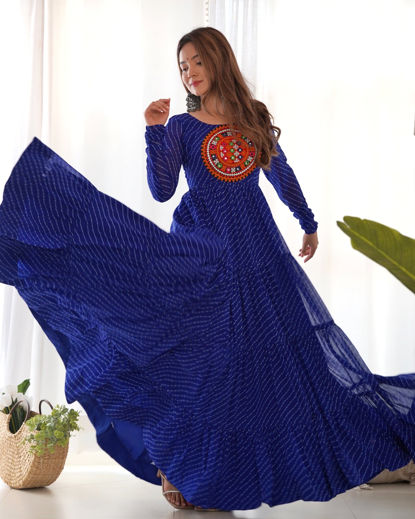 Arresting Navratri Wear Fully Stitched Designer Gown - Ethnicwish