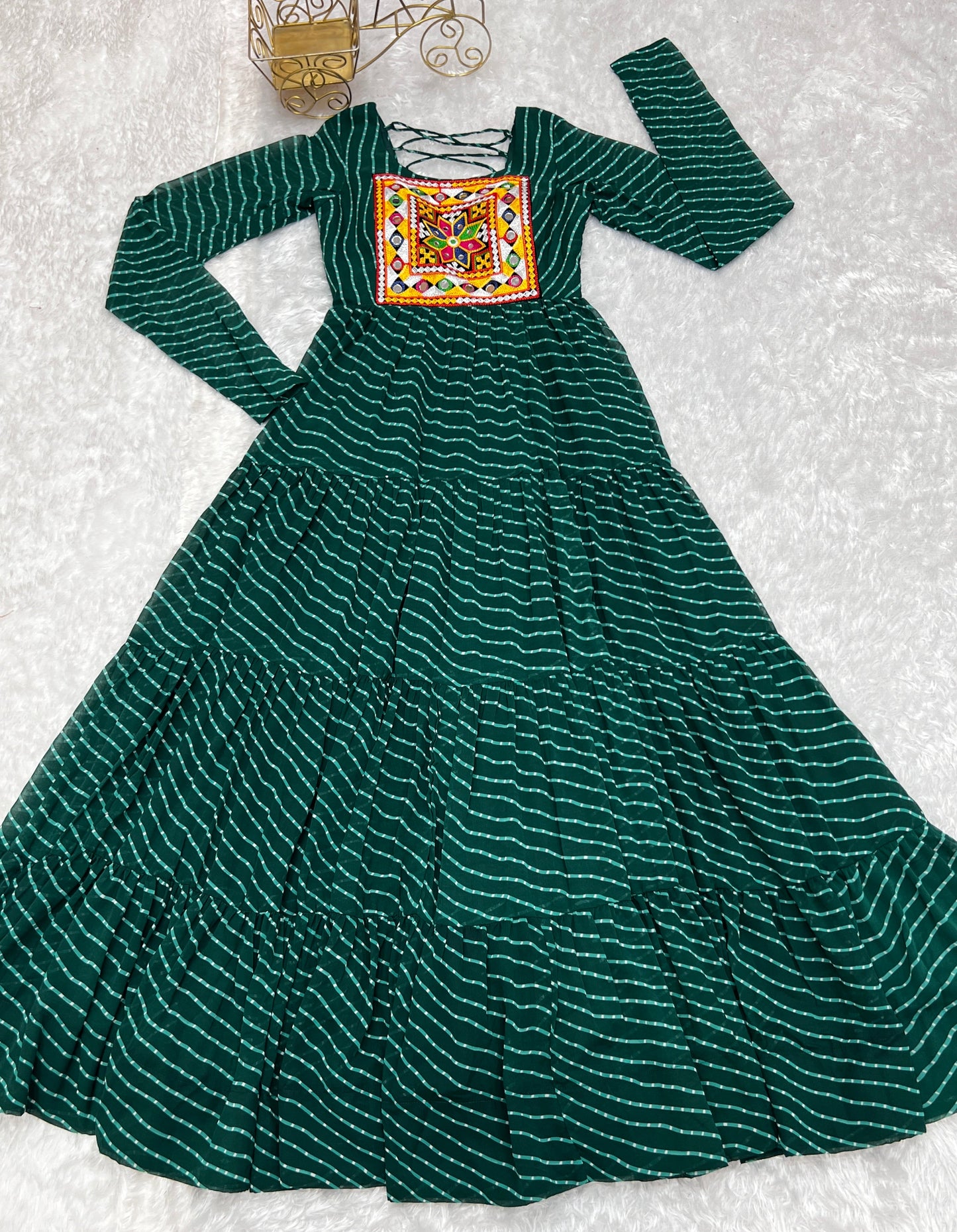 Arresting Navratri Wear Fully Stitched Designer Gown - Ethnicwish
