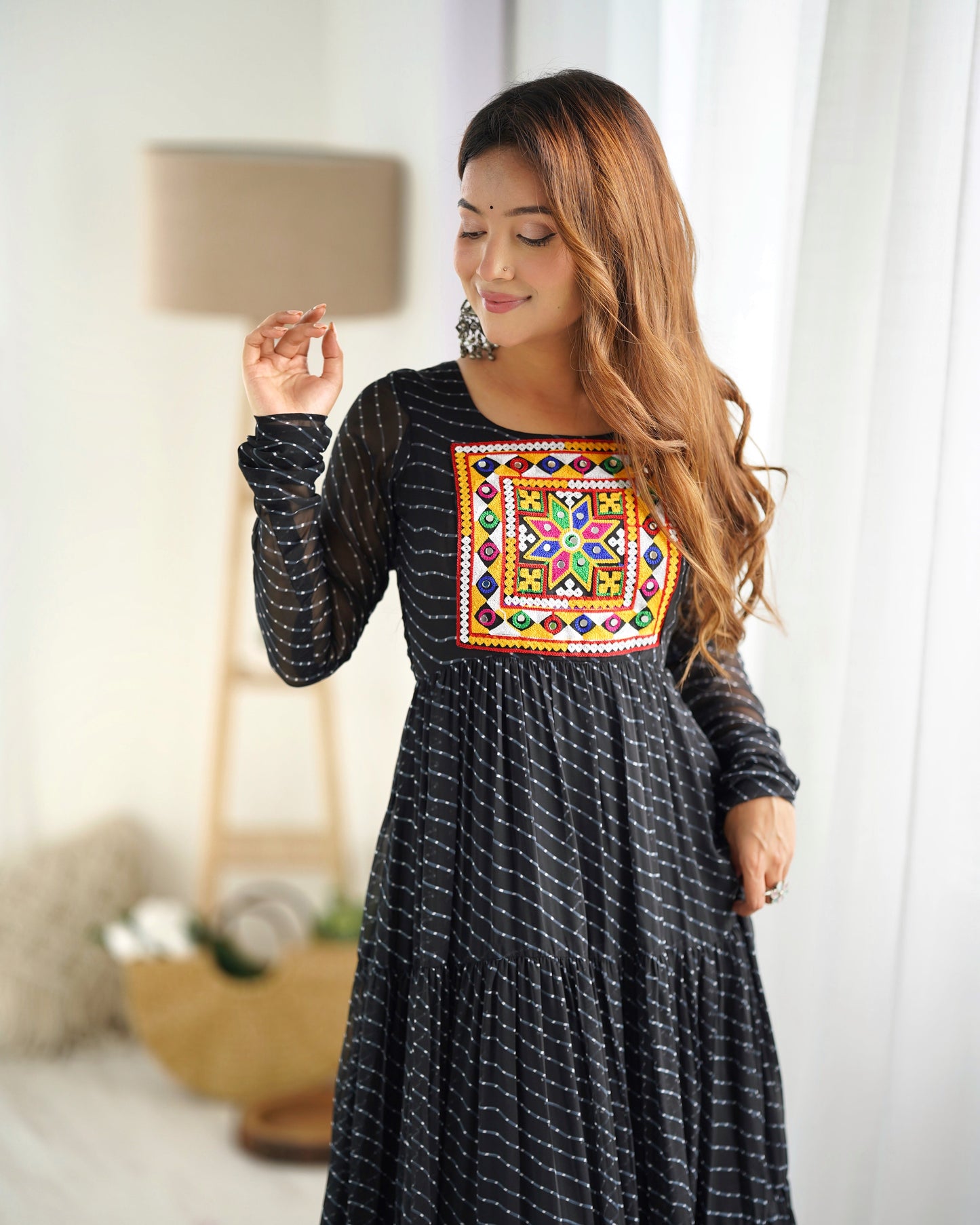 Arresting Navratri Wear Fully Stitched Designer Gown - Ethnicwish