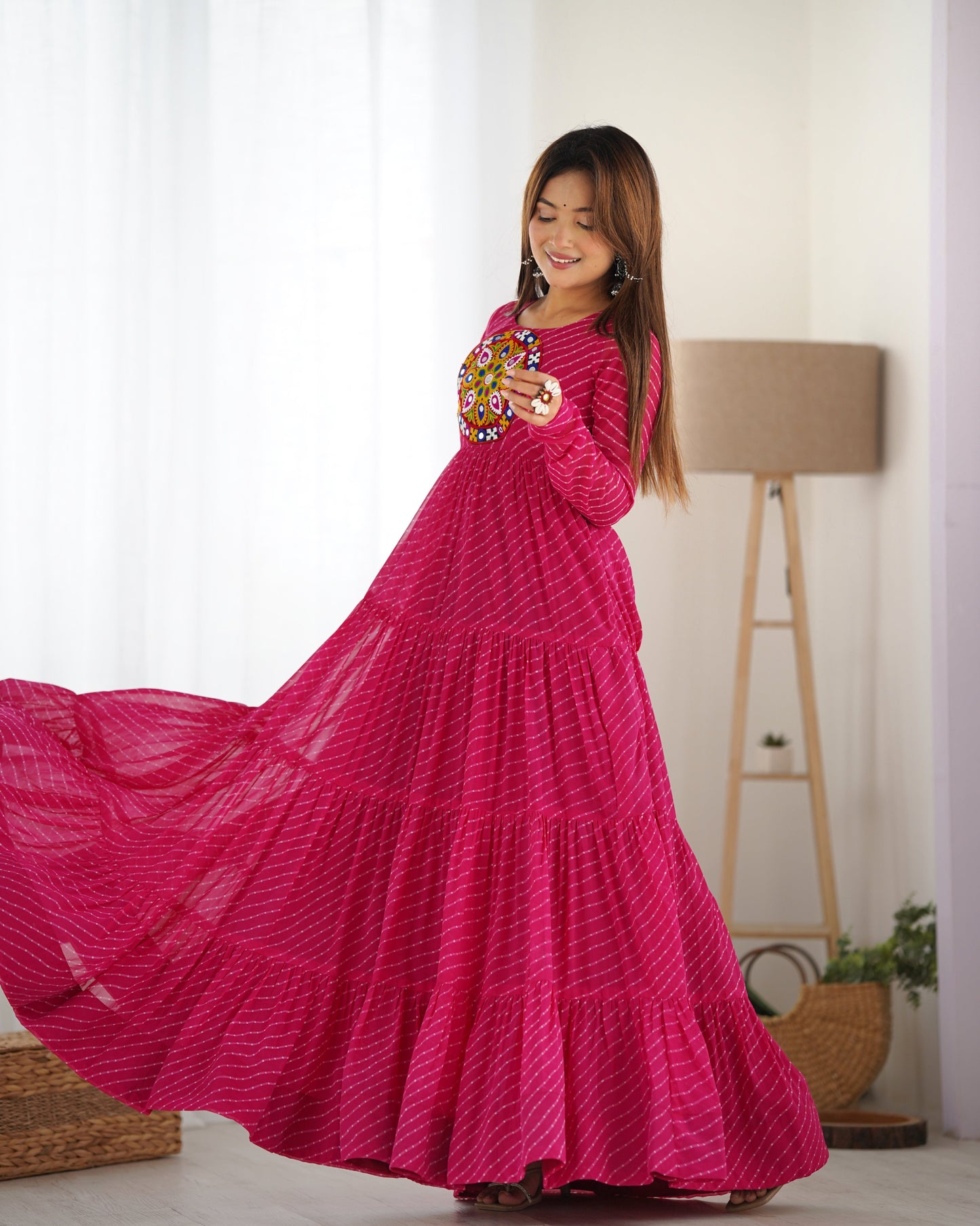 Arresting Navratri Wear Fully Stitched Designer Gown - Ethnicwish