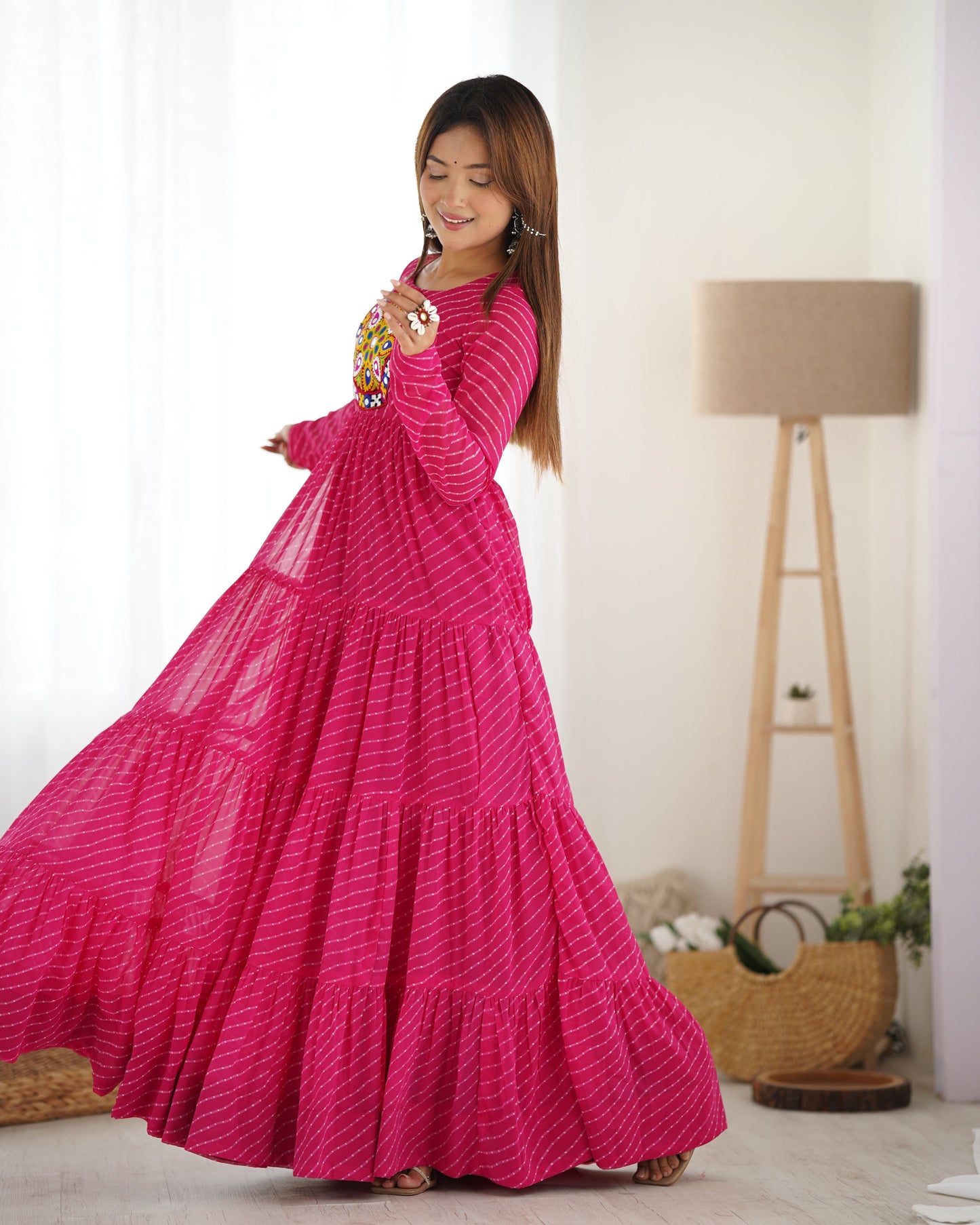 Arresting Navratri Wear Fully Stitched Designer Gown - Ethnicwish