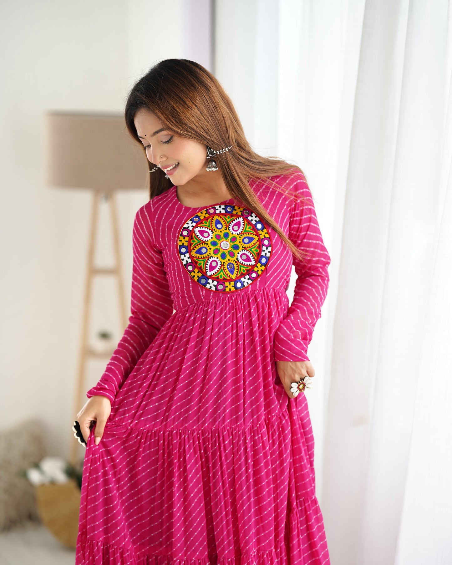 Arresting Navratri Wear Fully Stitched Designer Gown - Ethnicwish