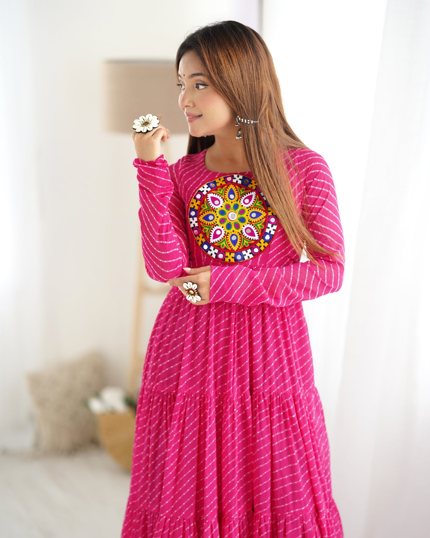 Arresting Navratri Wear Fully Stitched Designer Gown - Ethnicwish