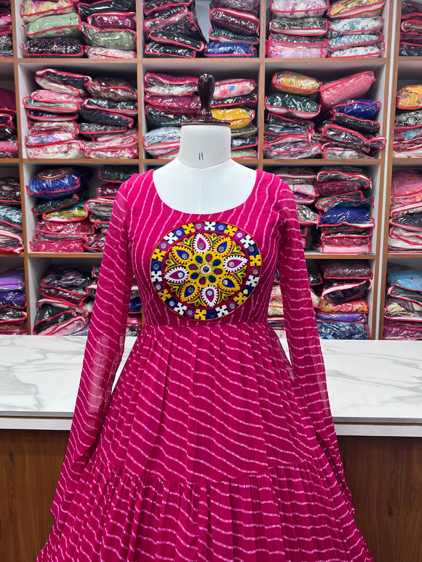 Arresting Navratri Wear Fully Stitched Designer Gown - Ethnicwish