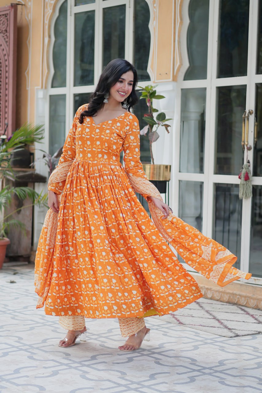 Graceful Pure Cotton 3-Piece Suit Set