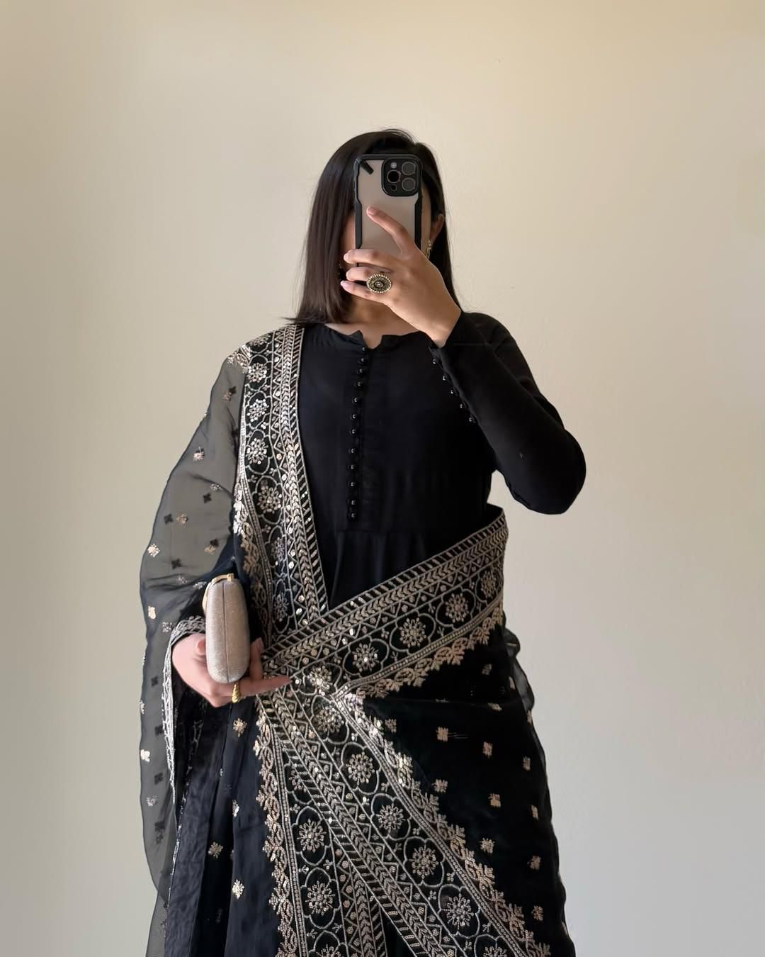 Elegant Pure Faux Georgette Kurta Dupatta Set With Palazzo