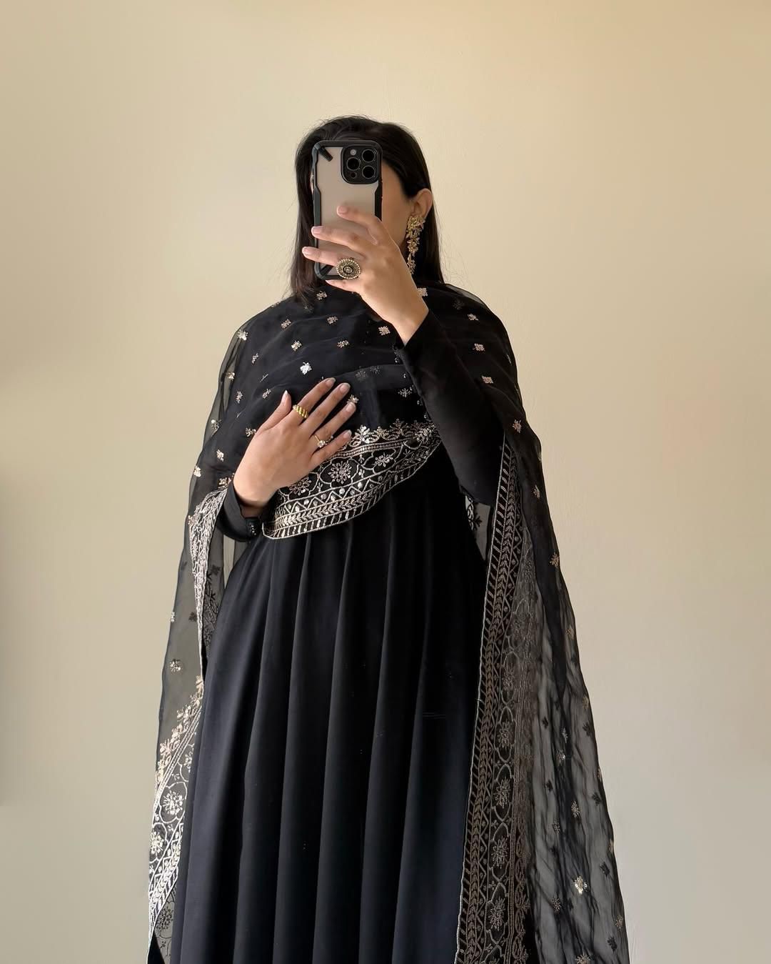 Elegant Pure Faux Georgette Kurta Dupatta Set With Palazzo