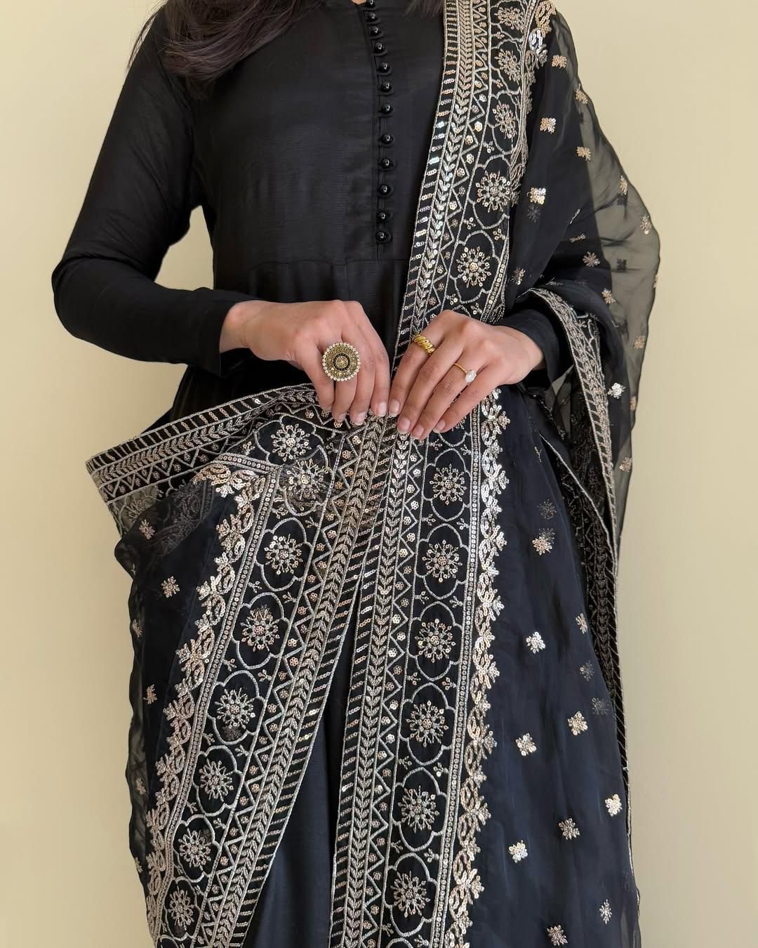 Elegant Pure Faux Georgette Kurta Dupatta Set With Palazzo