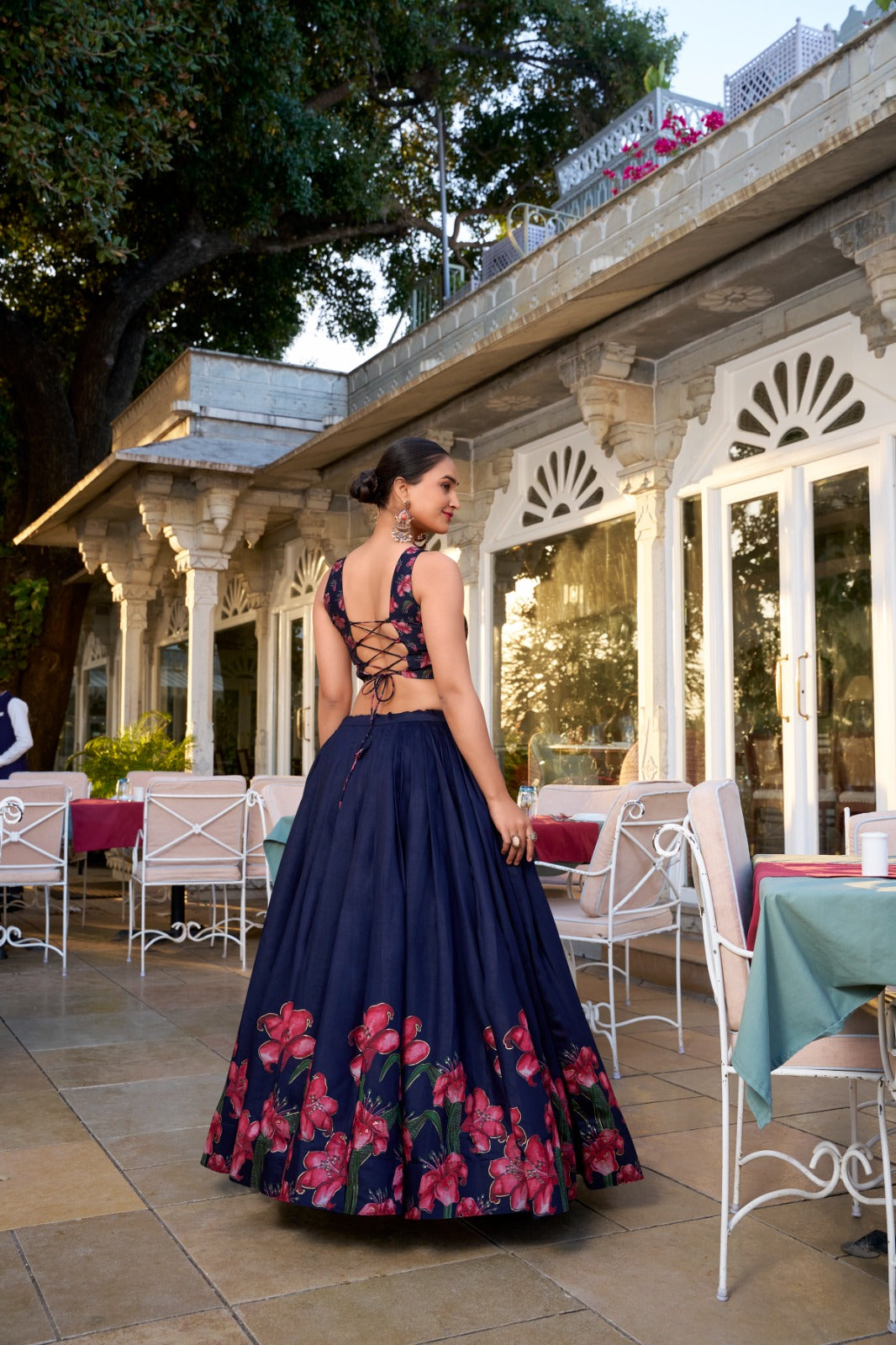 Stunning Tussar Silk Floral Printed Foil Worked Lehenga Choli - Ethnicwish