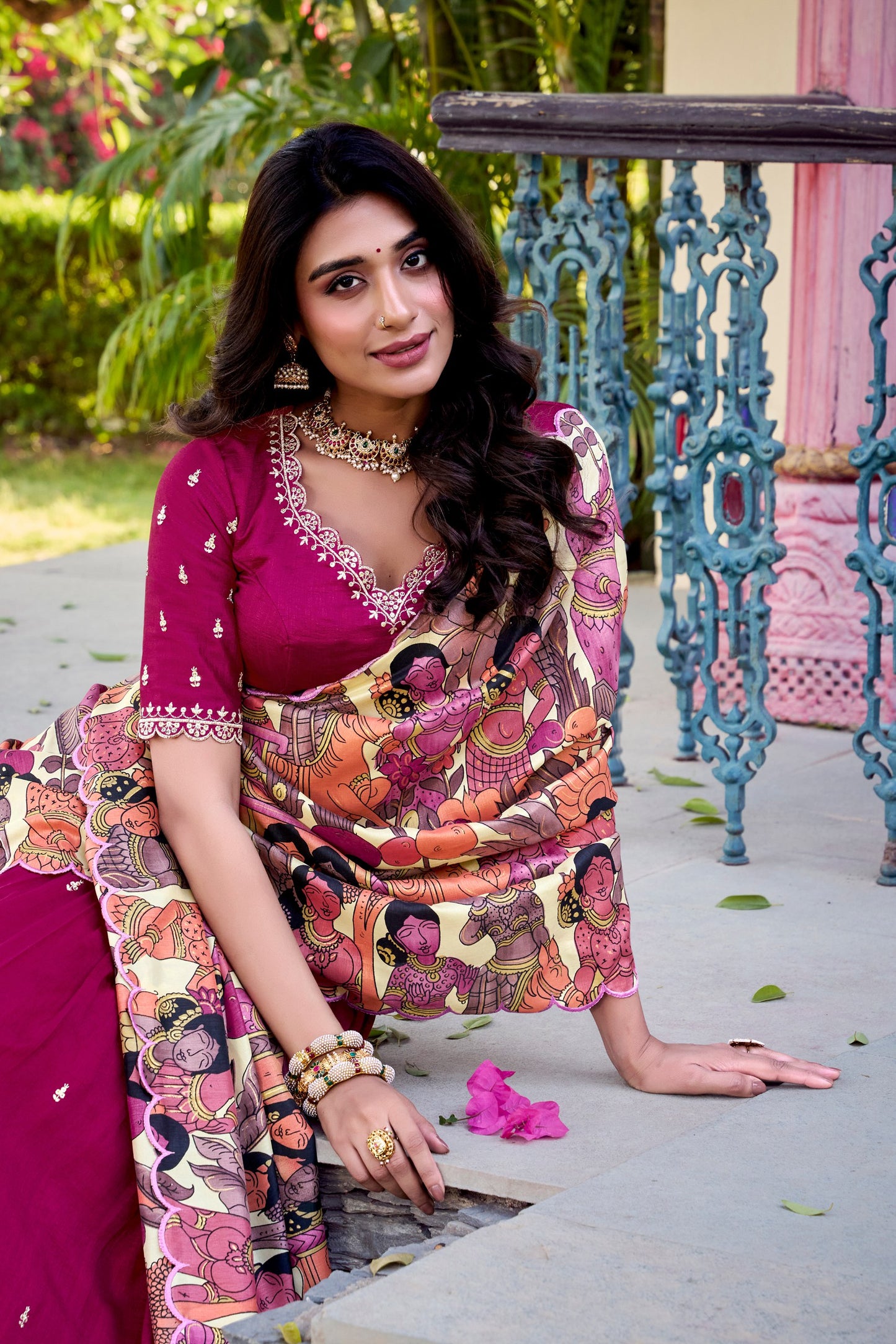 Amazing Vichitra Silk Sequins Thead Worked Lehenga Choli
