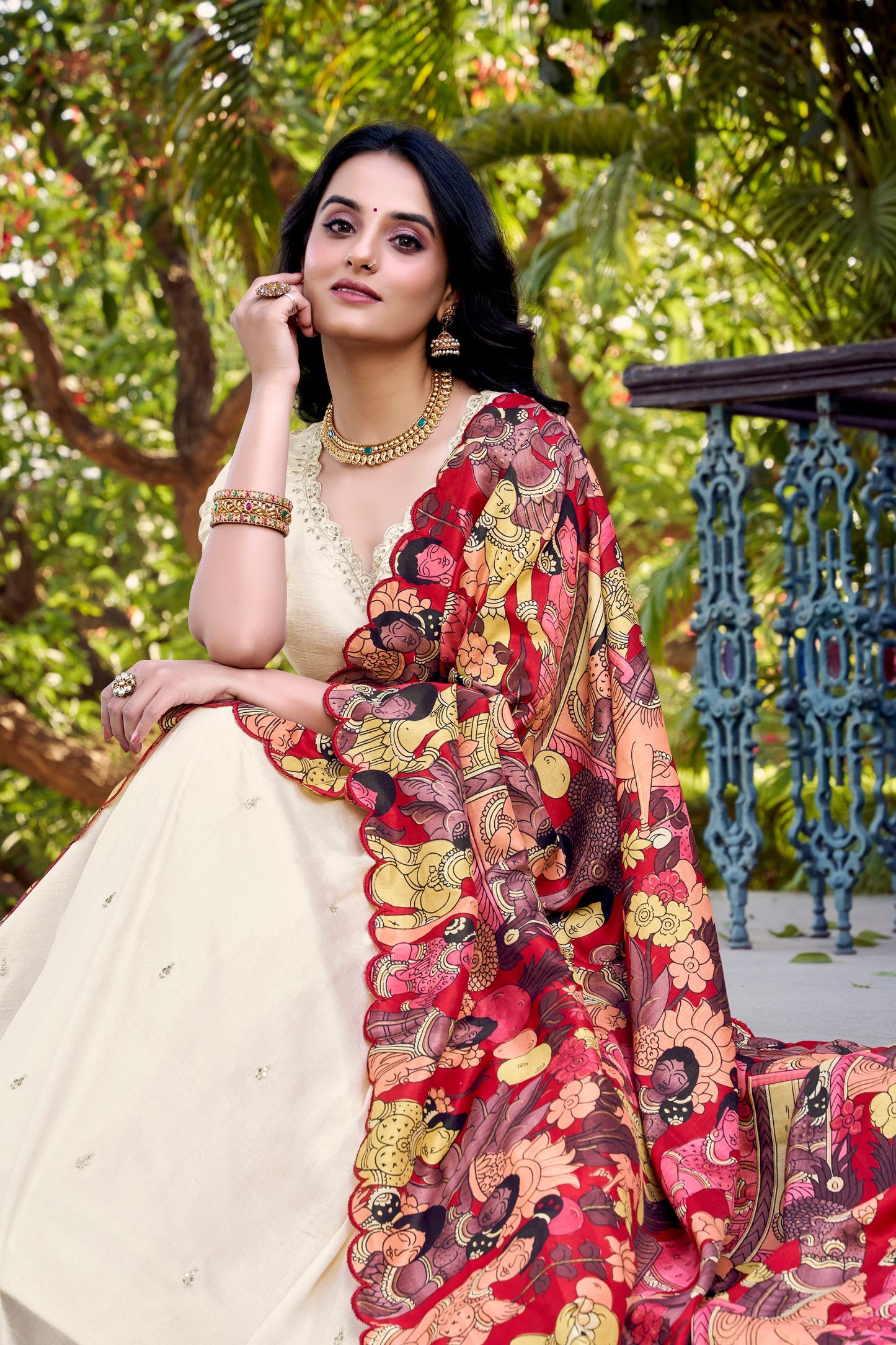 Amazing Vichitra Silk Sequins Thead Worked Lehenga Choli