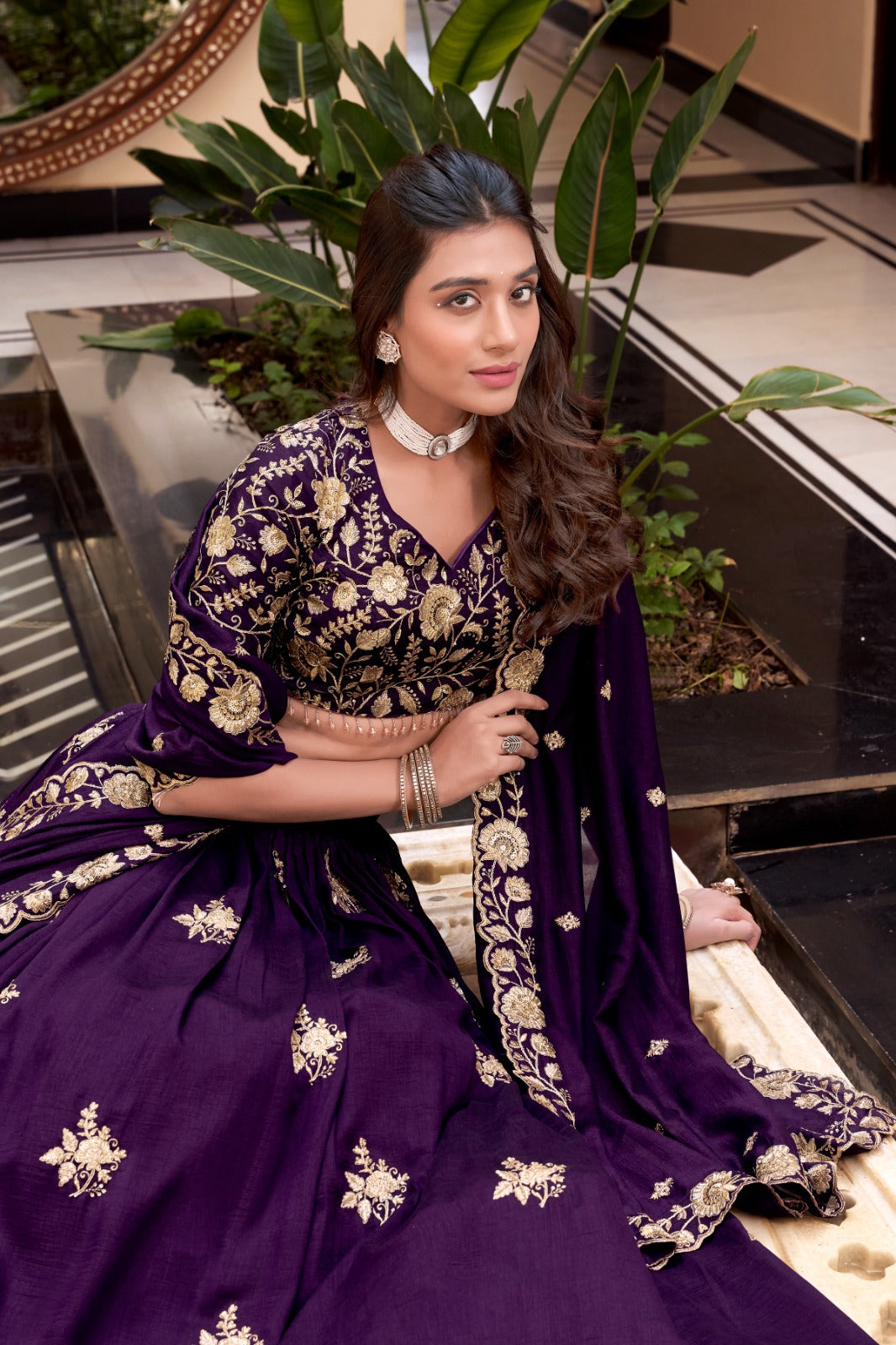 Magnificent Pearl Cording Sequins Worked Designer Lehenga Choli