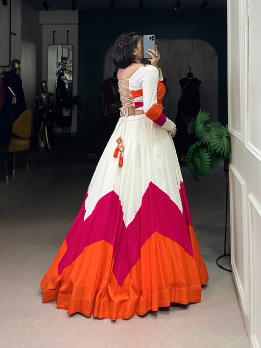 Navratri Wear Pure Rayon Fully Flared Lehenga Choli