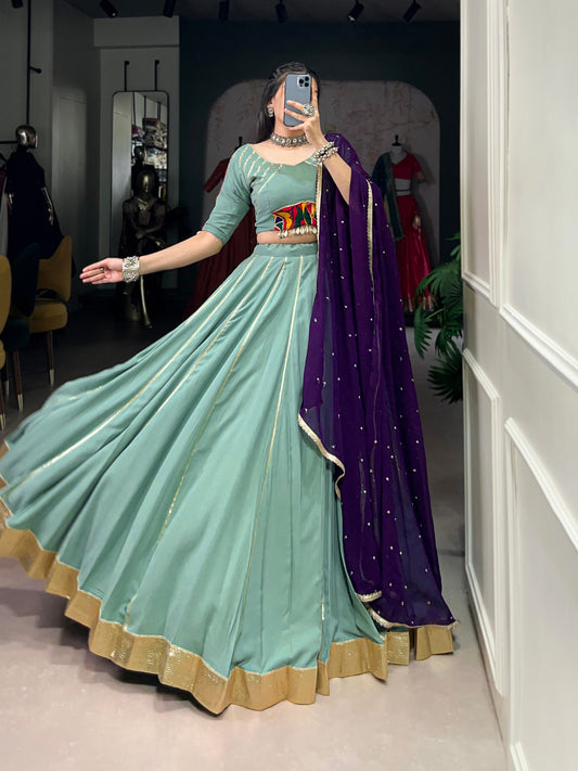 Graceful Pure Rayon Gota Patti Worked Navratri Wear Lehenga Choli