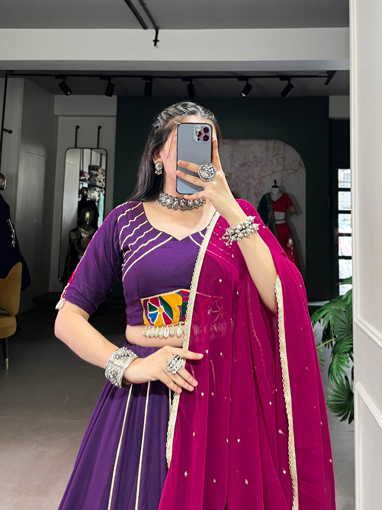 Graceful Pure Rayon Gota Patti Worked Navratri Wear Lehenga Choli