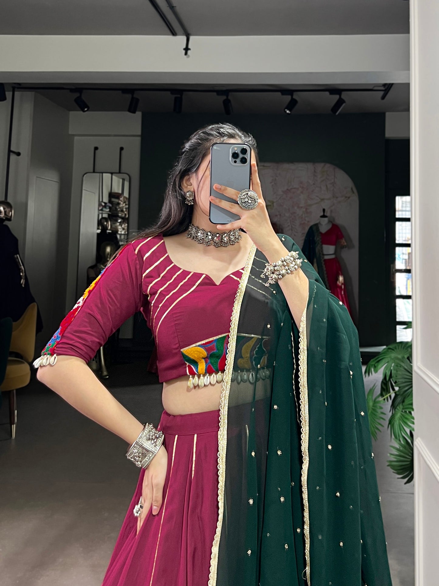 Graceful Pure Rayon Gota Patti Worked Navratri Wear Lehenga Choli