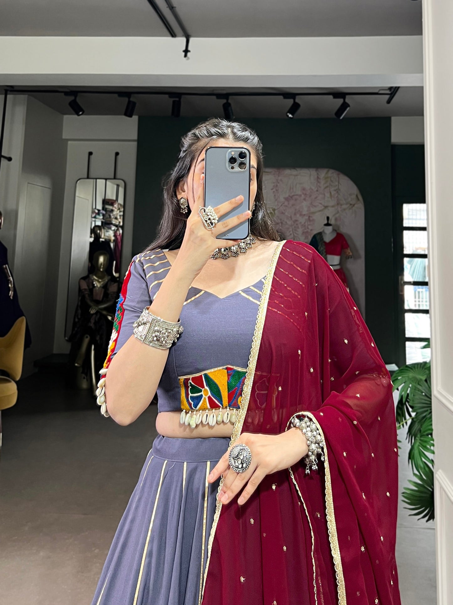 Graceful Pure Rayon Gota Patti Worked Navratri Wear Lehenga Choli