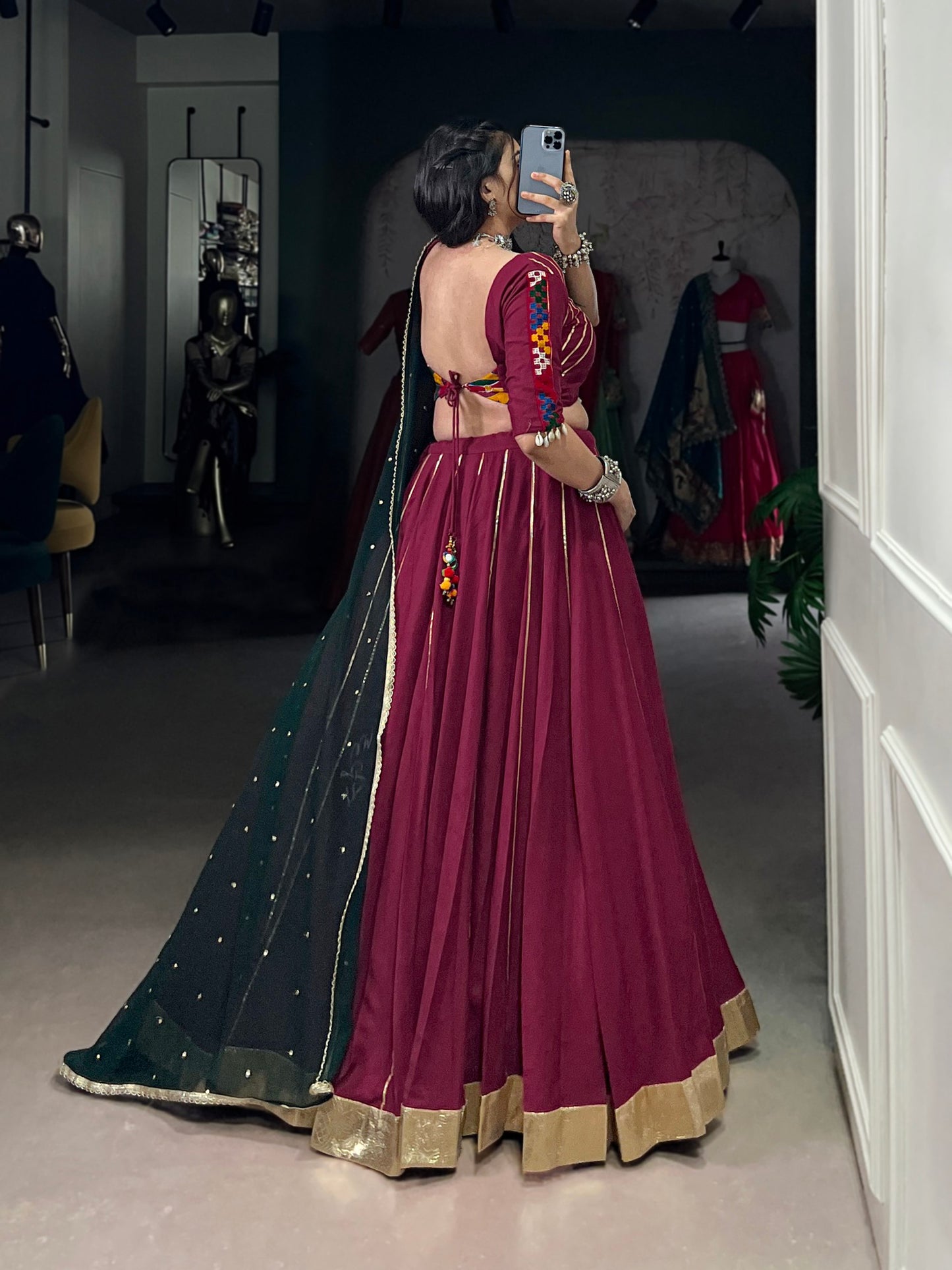 Graceful Pure Rayon Gota Patti Worked Navratri Wear Lehenga Choli