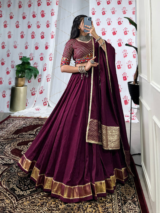 Graceful Pure Chanderi Zari Weaving Worked Lehenga Choli