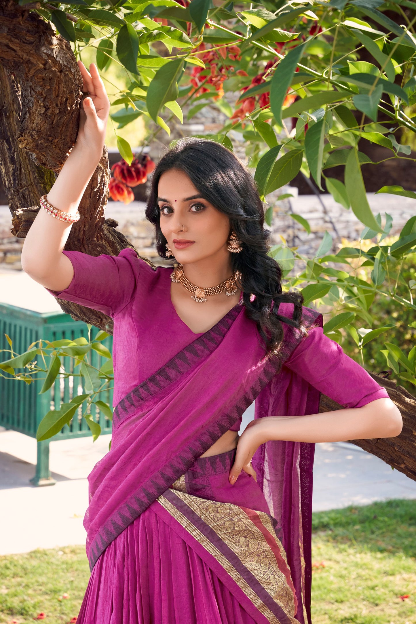 Exquisite Pure Chanderi Zari Weaving Worked Lehenga Choli