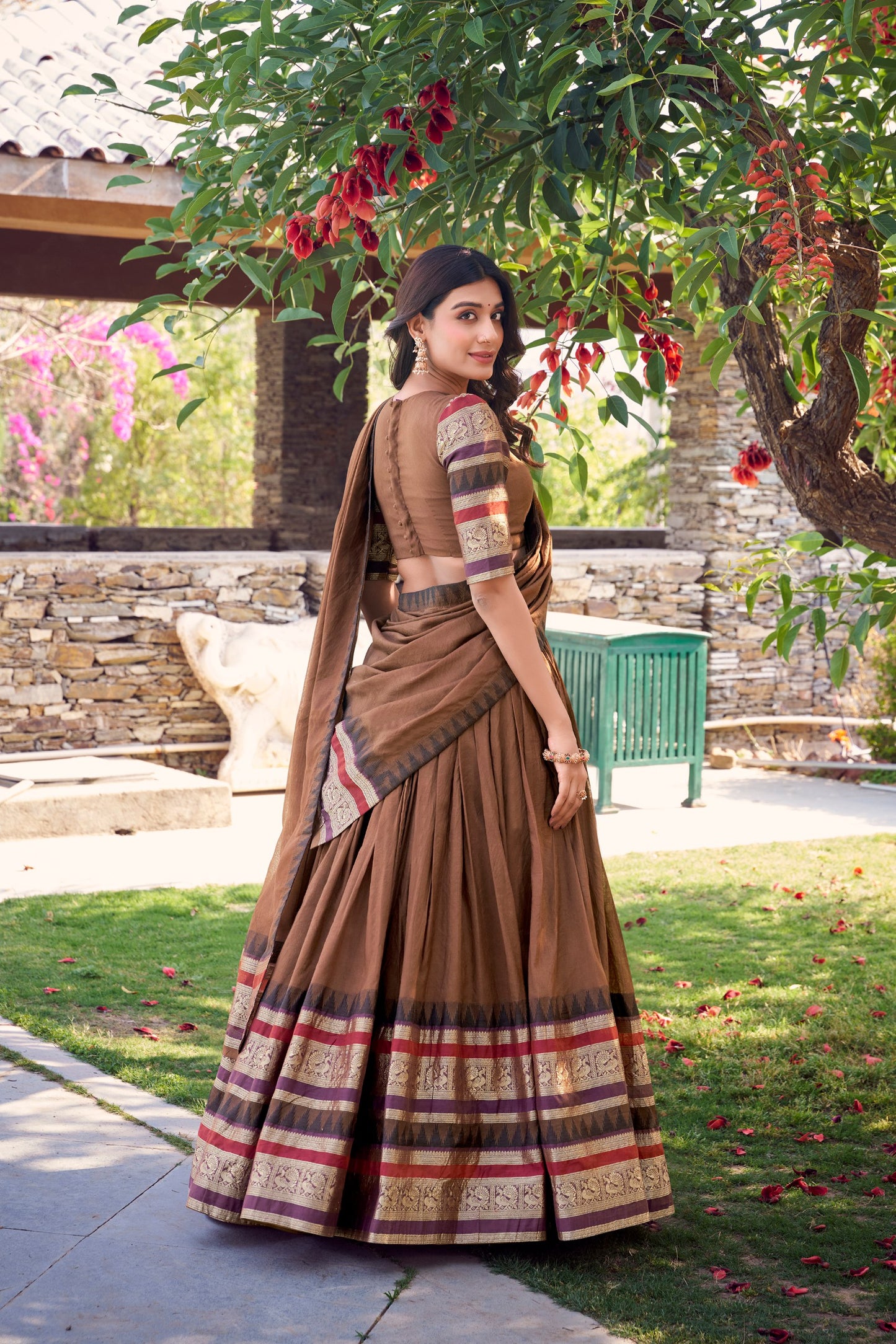 Exquisite Pure Chanderi Zari Weaving Worked Lehenga Choli