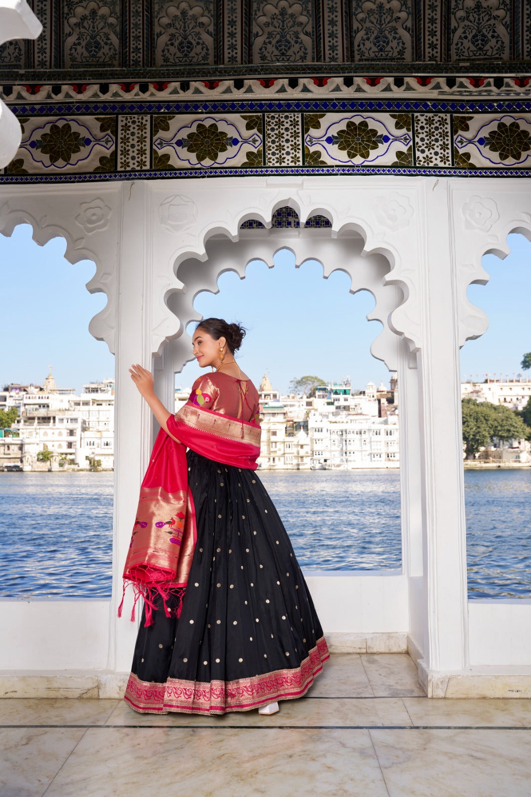 Amazing Paithani Jacquard Silk Weaving Zari Worked Lehenga Choli - Ethnicwish