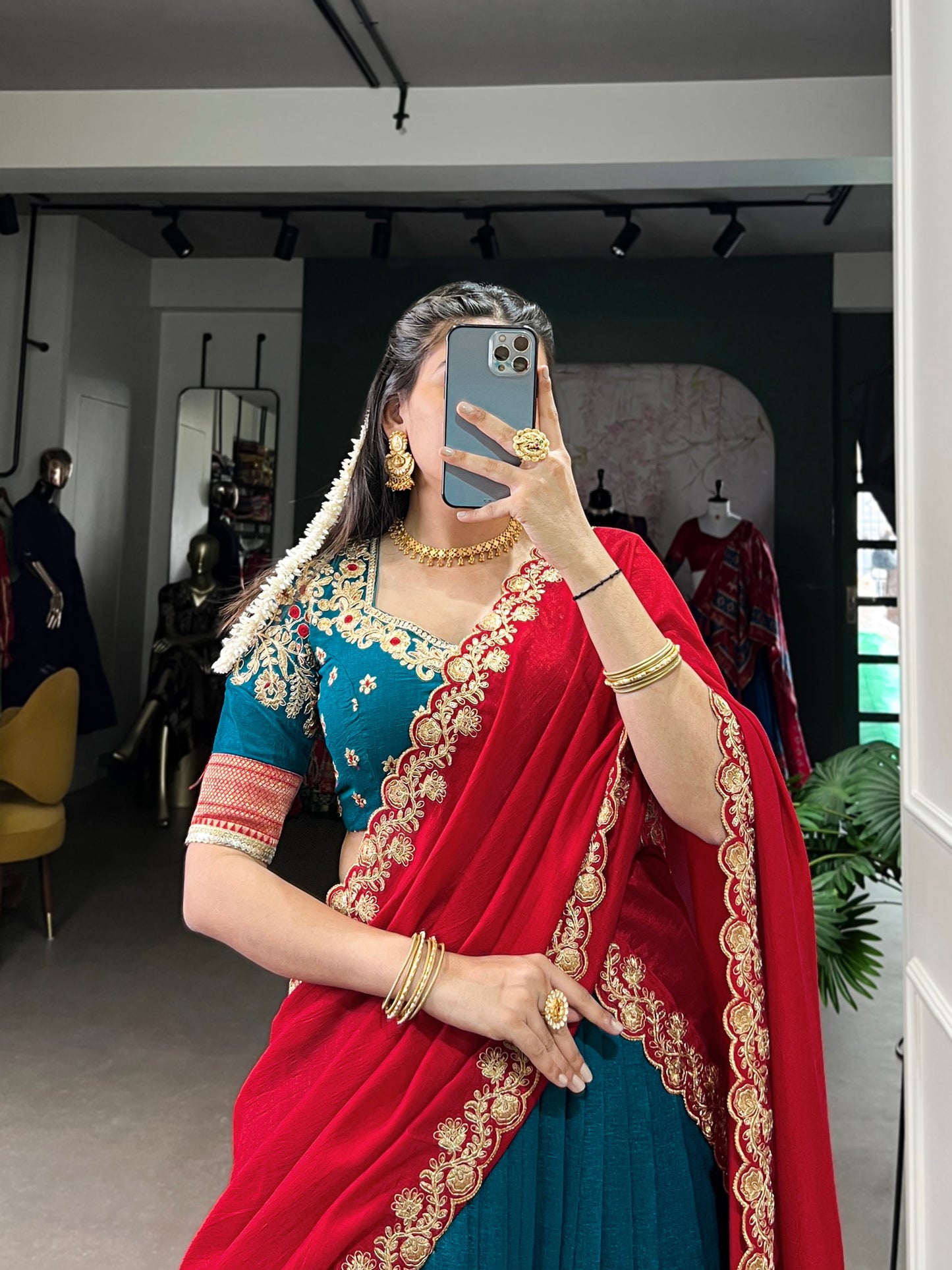 Exquisite Vichitra Silk Zari Weaving Lace Border Worked Lehenga Choli