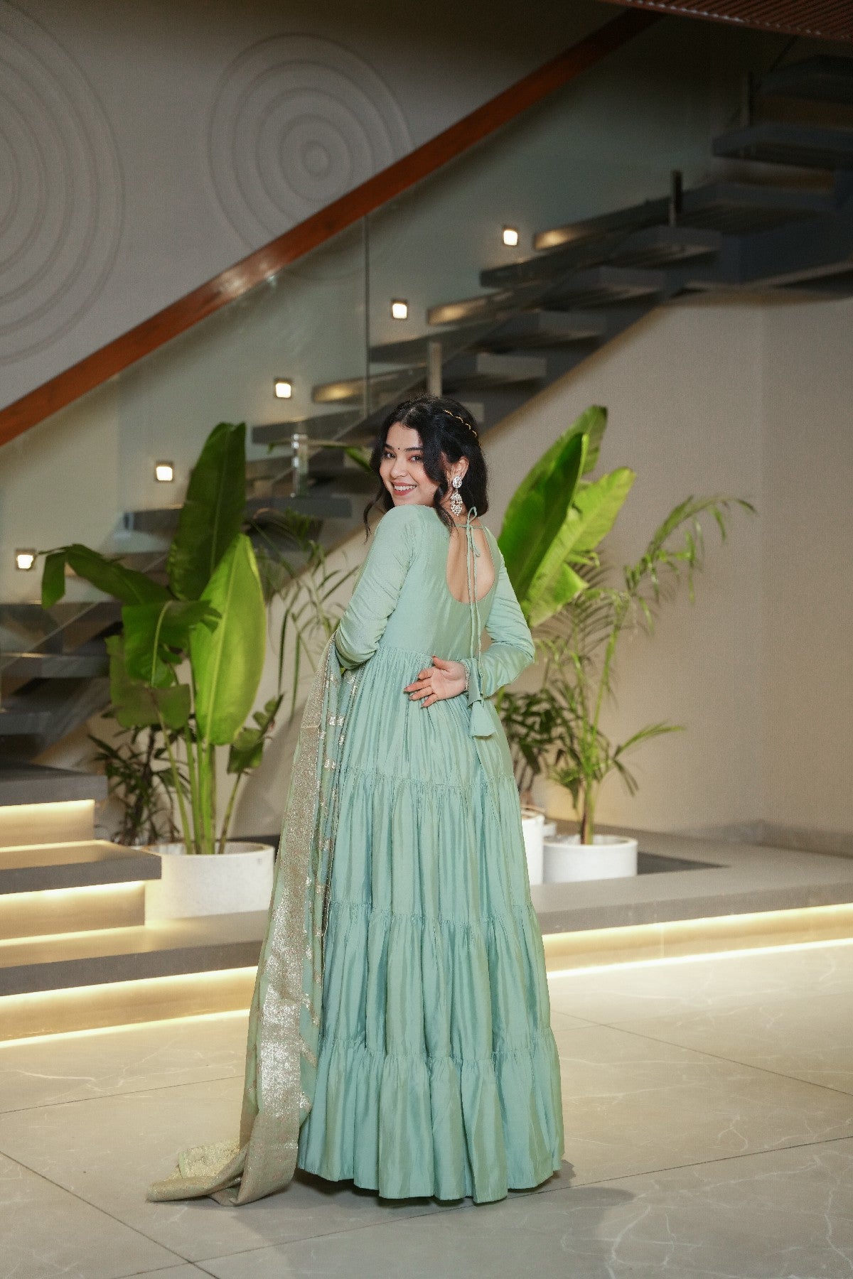 Appealing Pure Roman Silk Fully Stitched Anarkali Pant Suit