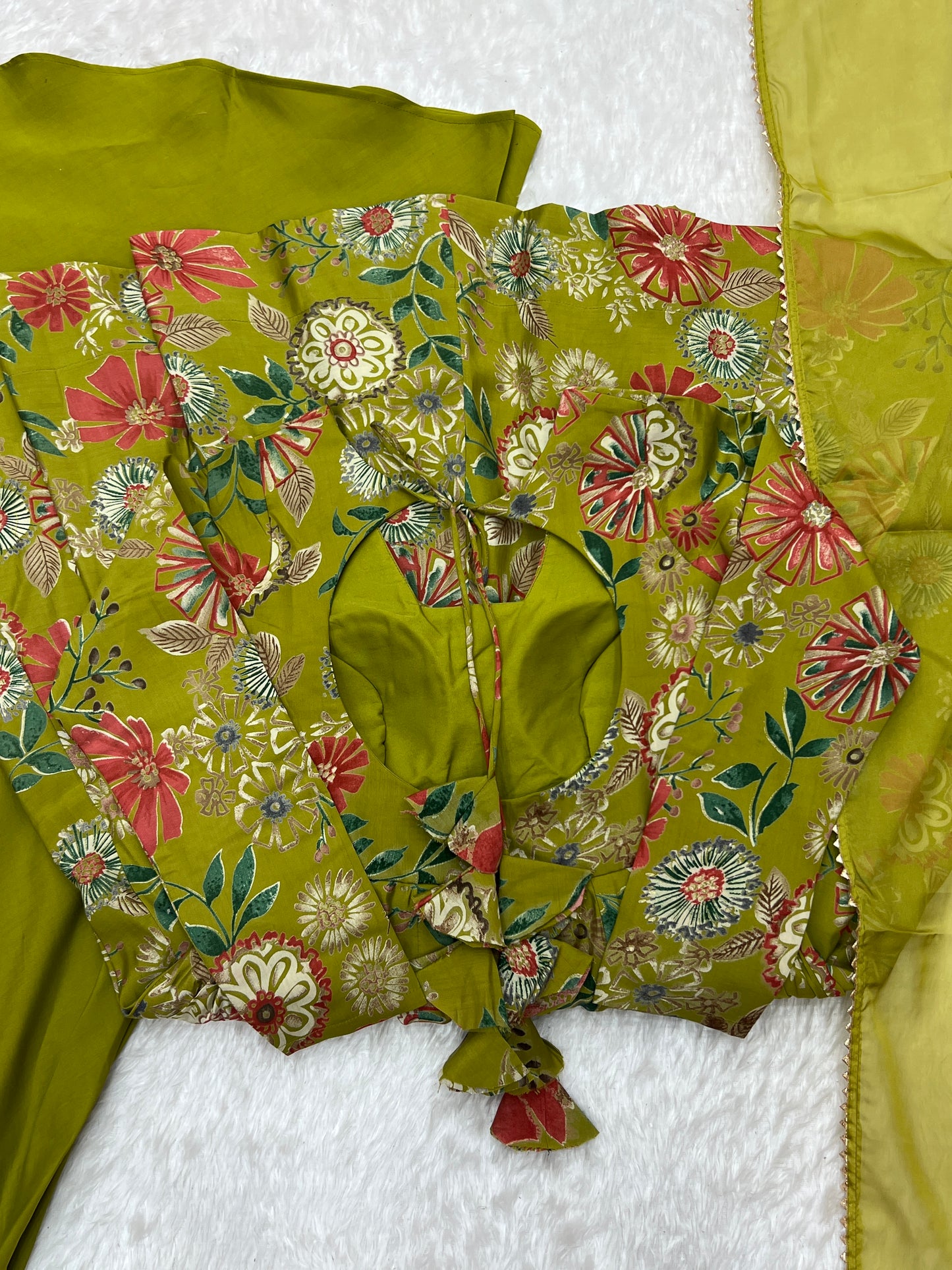 Exquisite Pure Soft Roman Silk Kediya Kurta Palazzo Set