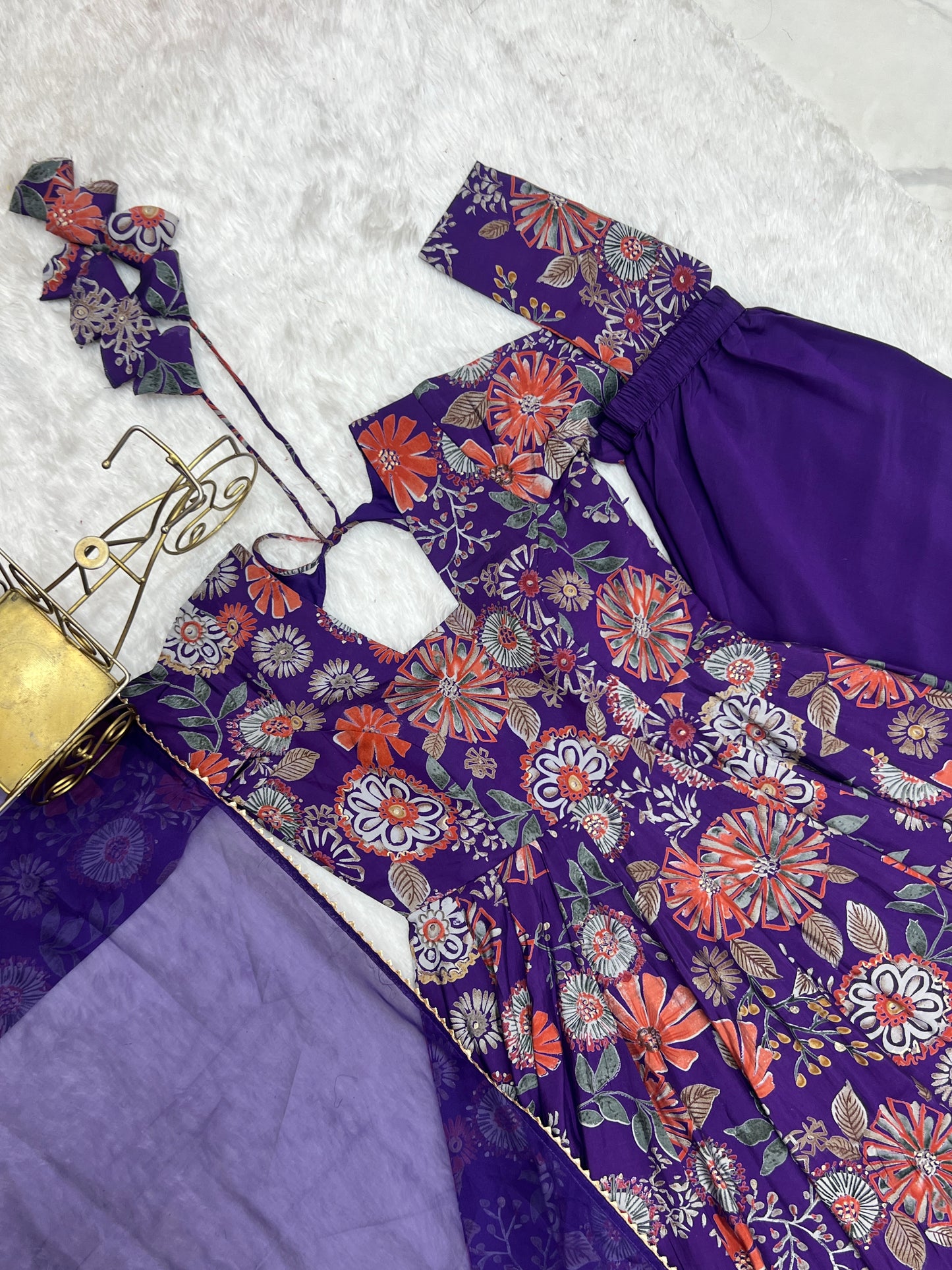 Exquisite Pure Soft Roman Silk Kediya Kurta Palazzo Set