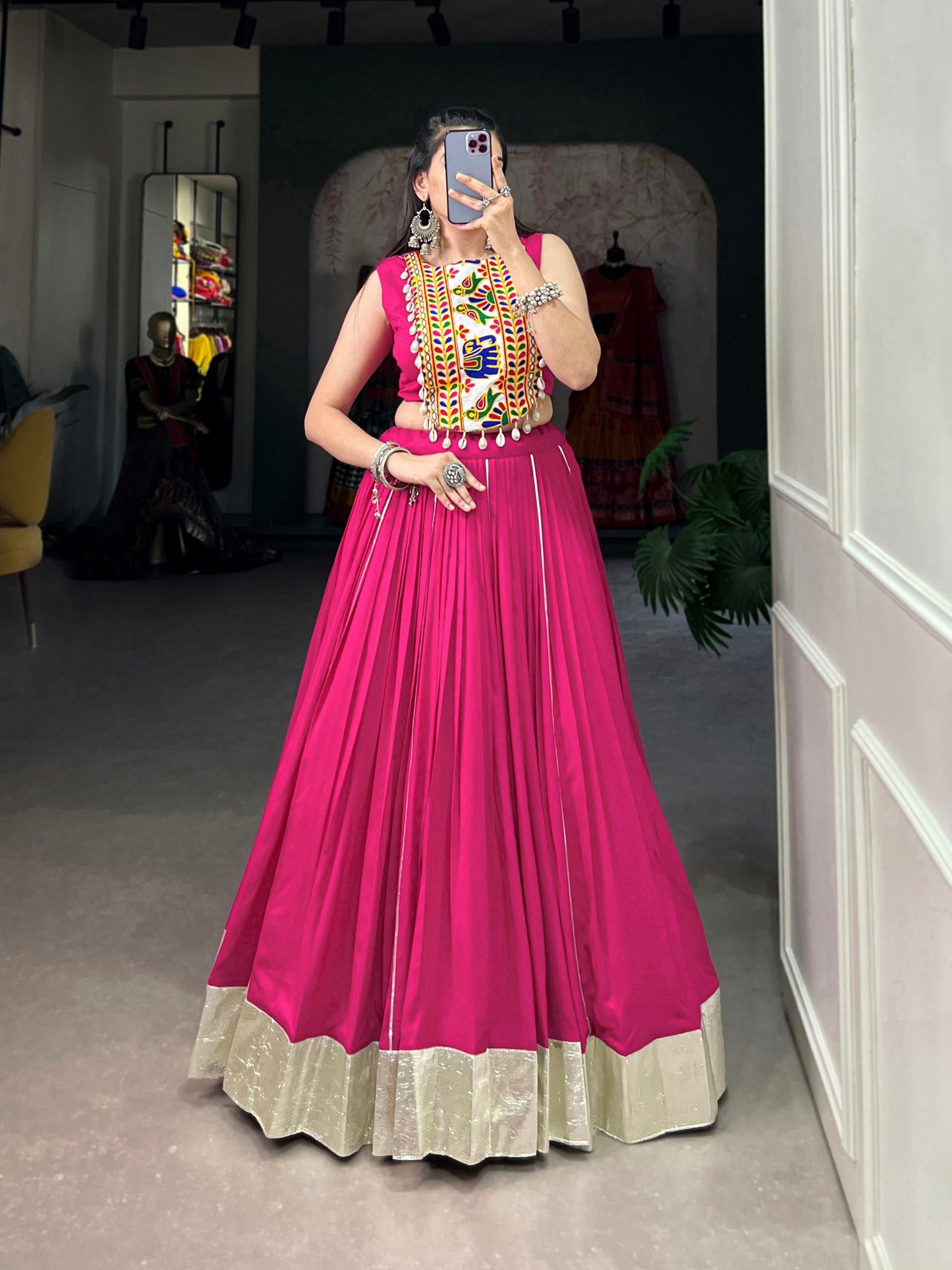 Mesmerizing Rayon Navratri Special Stitched Lehenga Choli Set