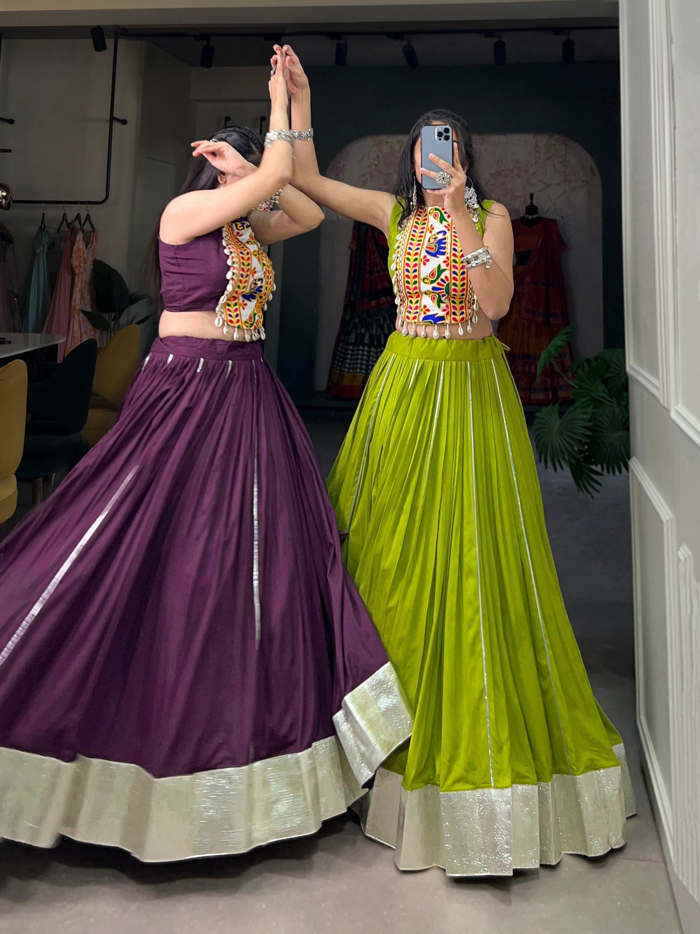 Mesmerizing Rayon Navratri Special Stitched Lehenga Choli Set