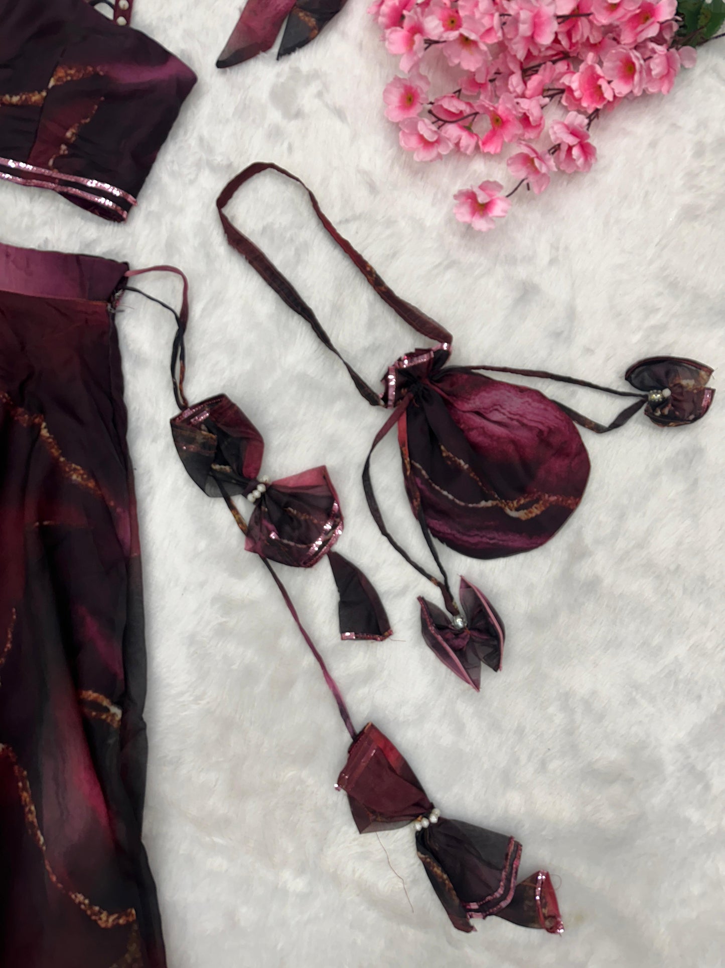 Fabulous Pure Organza Silk Digital Printed Stitched Lehenga Choli - Ethnicwish