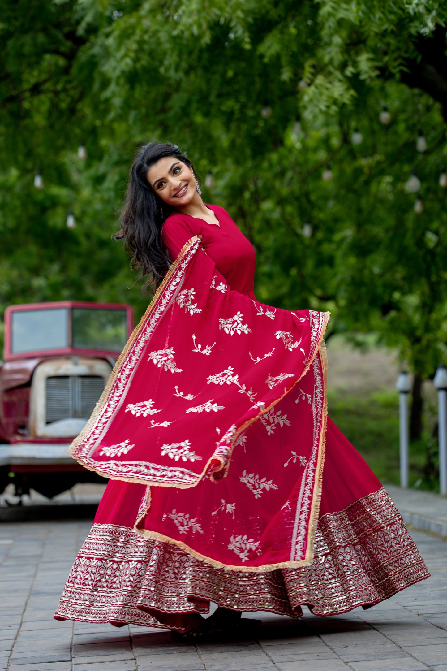 Breathtaking Pink Faux Georgette Sequins Embroidered Anarkali Suit