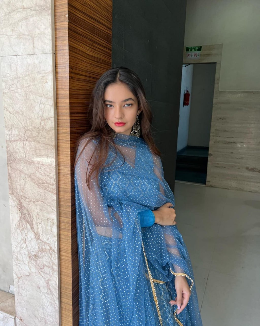 Blue Georgette Lehenga With Resham & Sequin Embroidery