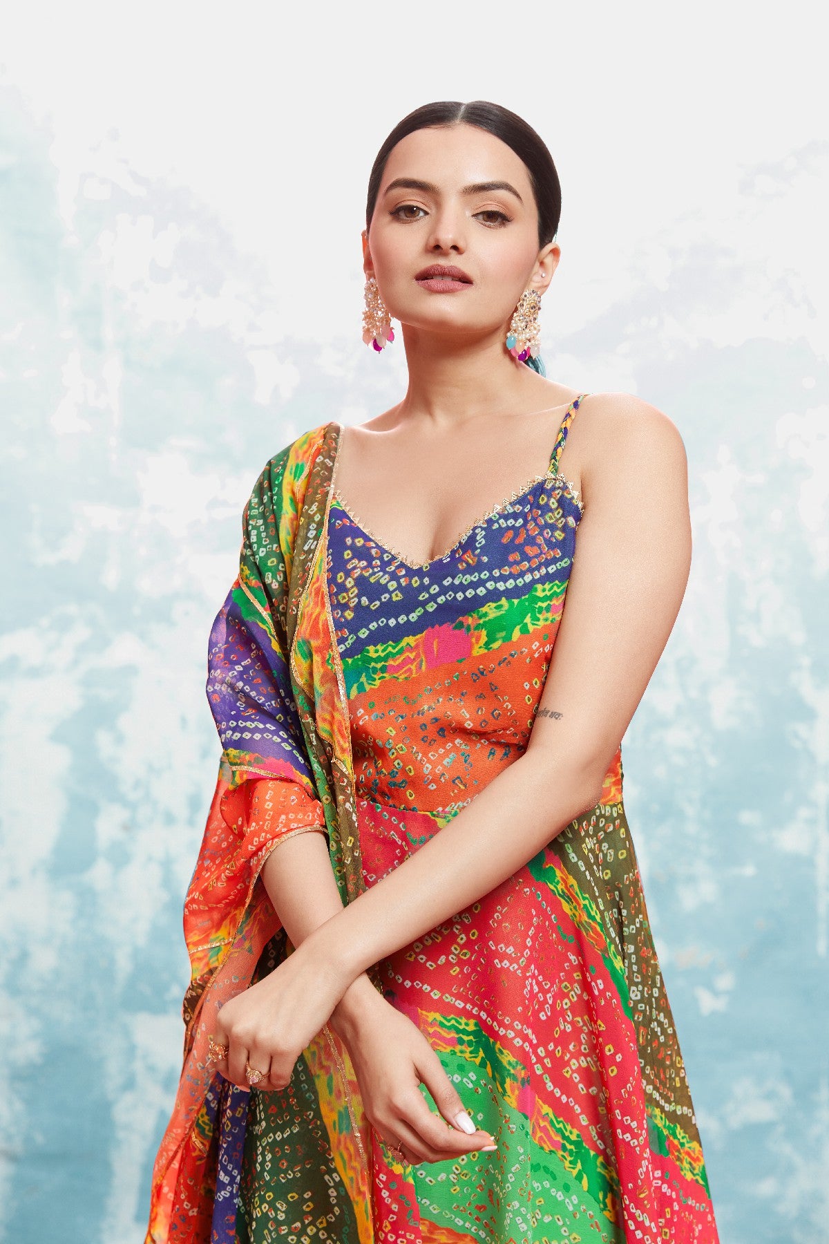 Stylish Digital Printed Georgette Gown With Dupatta