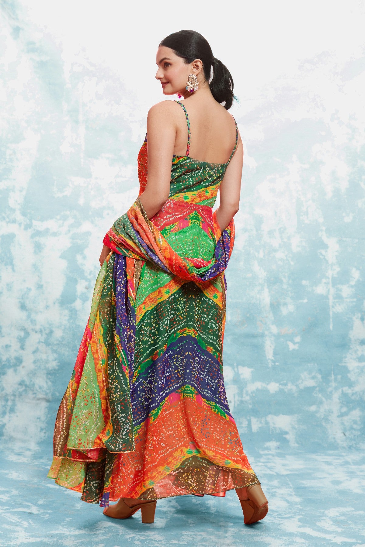 Stylish Digital Printed Georgette Gown With Dupatta