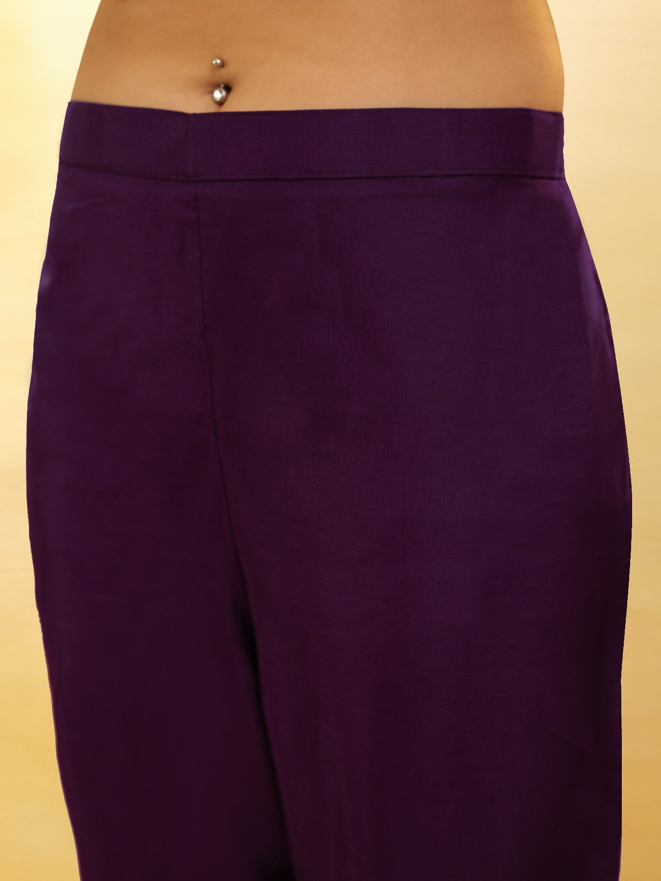 Graceful Purple Organza Anarkali Pant Suit with Dupatta