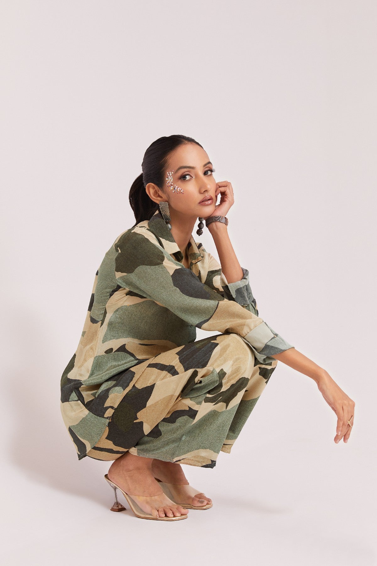 Multi-Color Printed Crepe Co-Ord Set - Ready To Wear Elegance