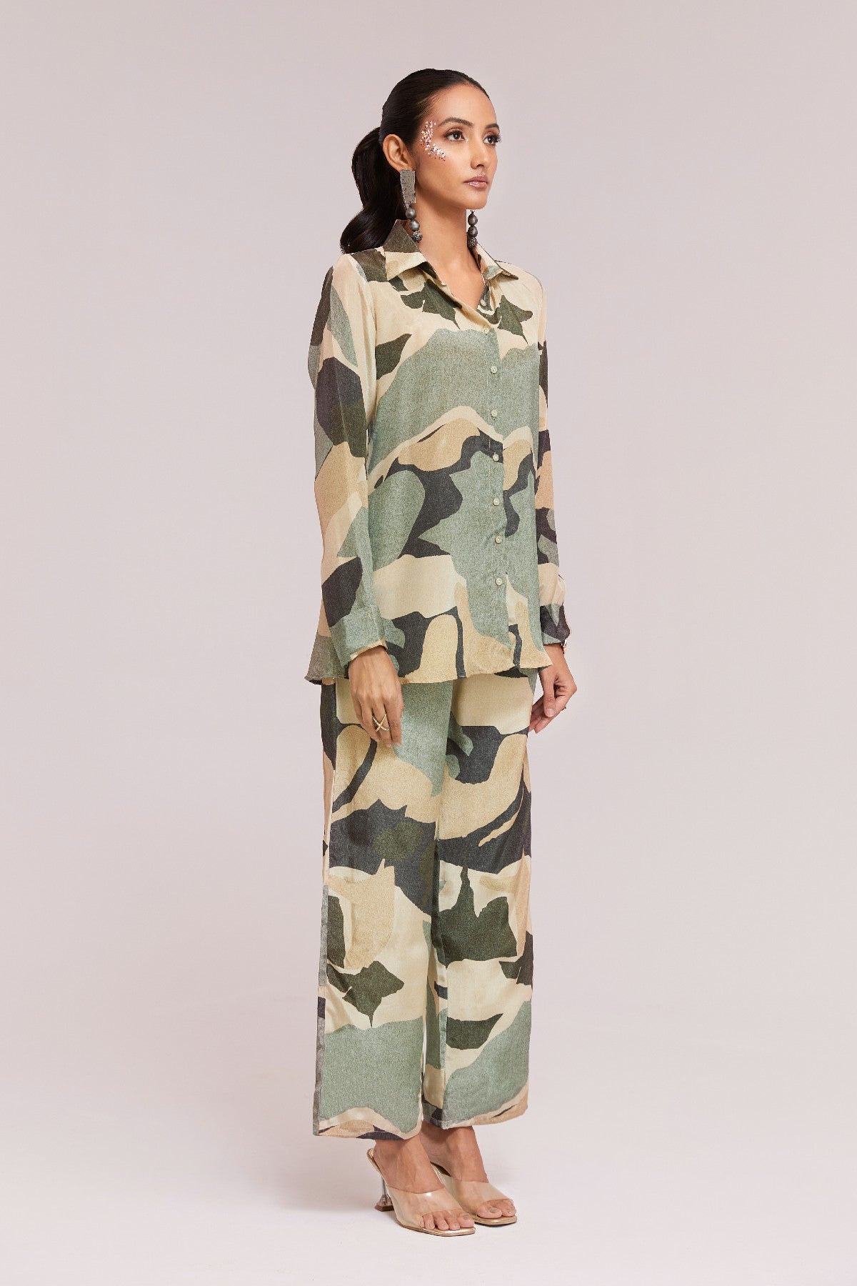 Multi-Color Printed Crepe Co-Ord Set - Ready To Wear Elegance