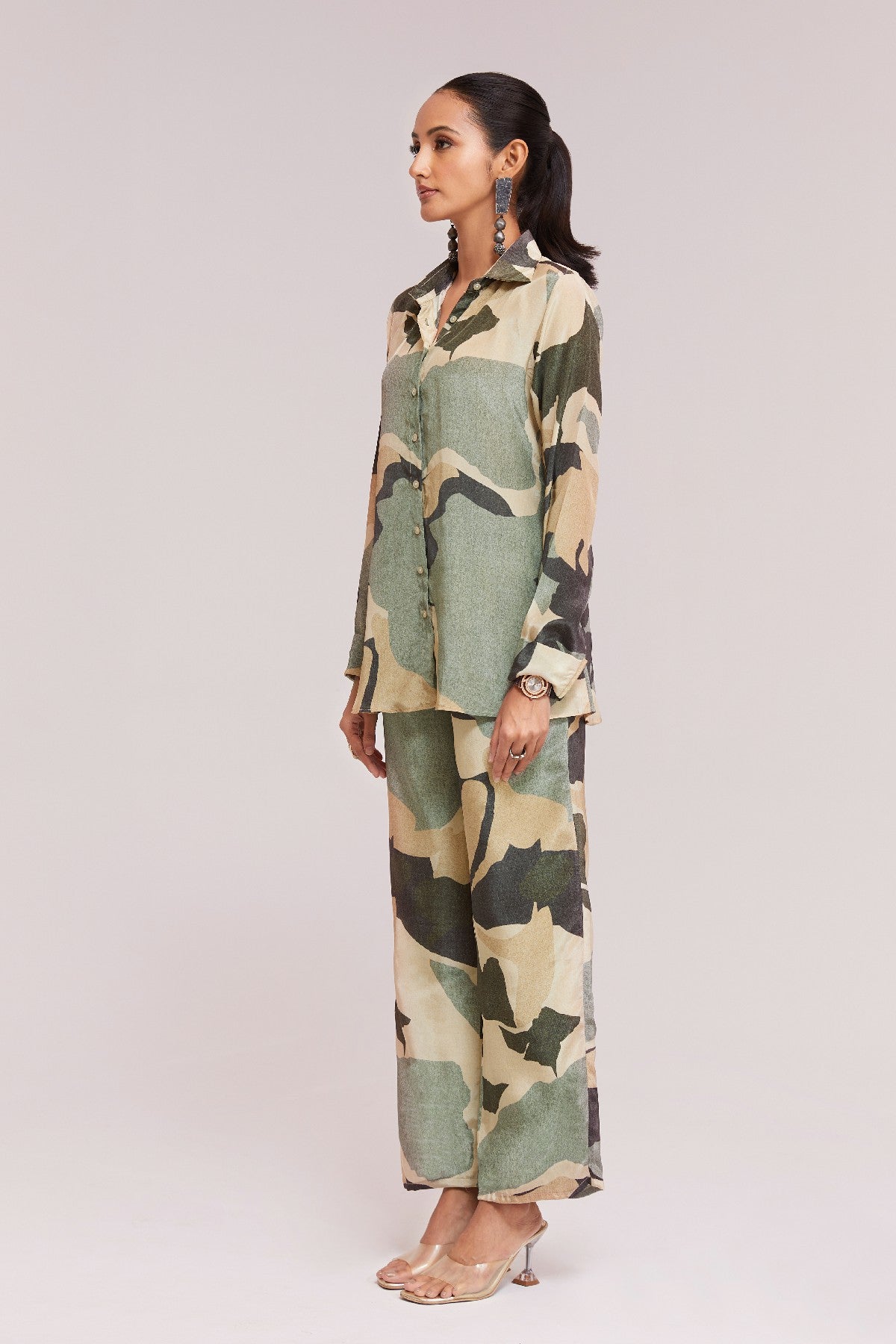 Multi-Color Printed Crepe Co-Ord Set - Ready To Wear Elegance