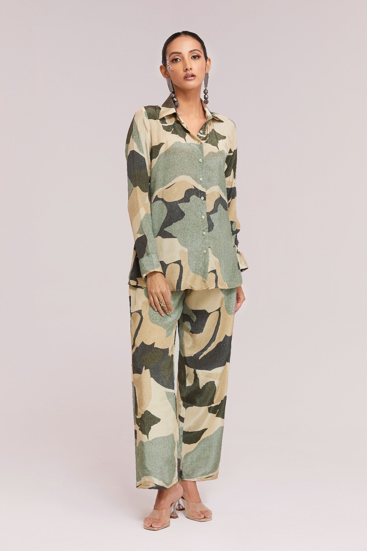 Multi-Color Printed Crepe Co-Ord Set - Ready To Wear Elegance