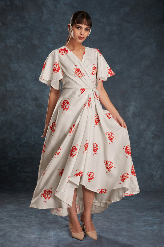 Cream Printed Linen Co-Ord Set – Effortless Elegance