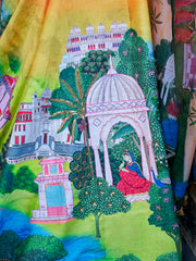 Yellow Multicolor Palace Print Lehenga Choli with Dupatta